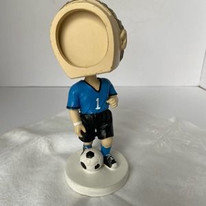 Soccer Photo Frame Sports Statue Cake Topper 6.5" Bobble Head